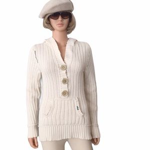 NWOT Project E Vintage cream ribbed hoodie